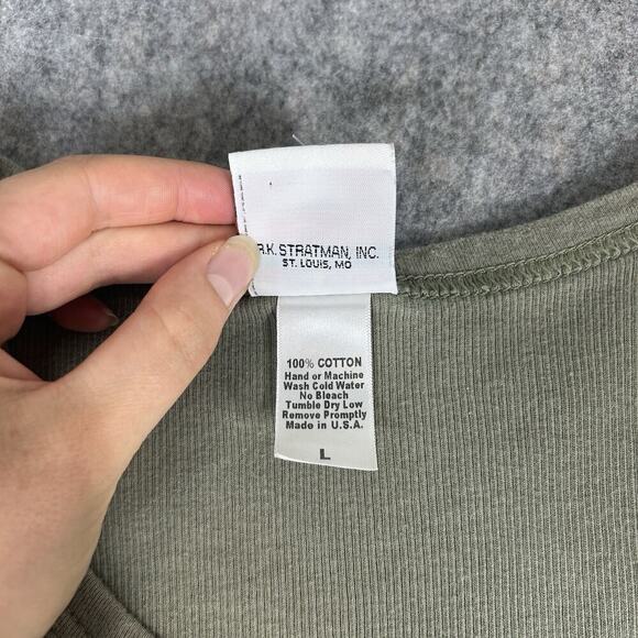 Harley Davidson Tank Top Womens Medium Y2K Ribbed Knit Green Made In USA Stretch - Picture 3 of 9